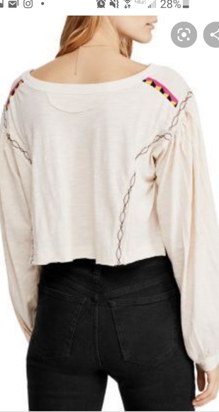Free People Heand Me Down Embroidered Top - Picture 7 of 9